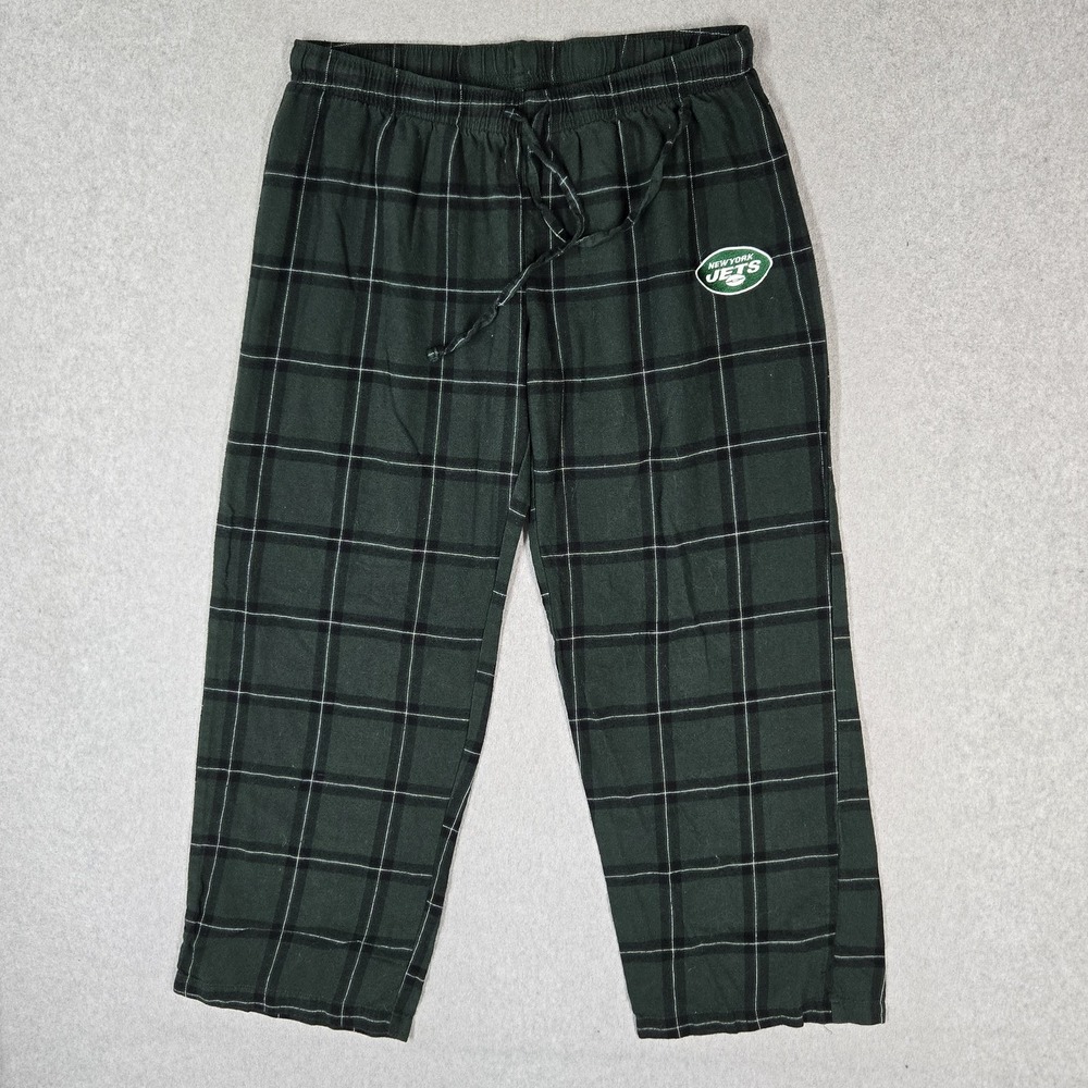 New York Jets Women Sleepwear XL Green Embroidered NFL Team Apparel Pajama Pants